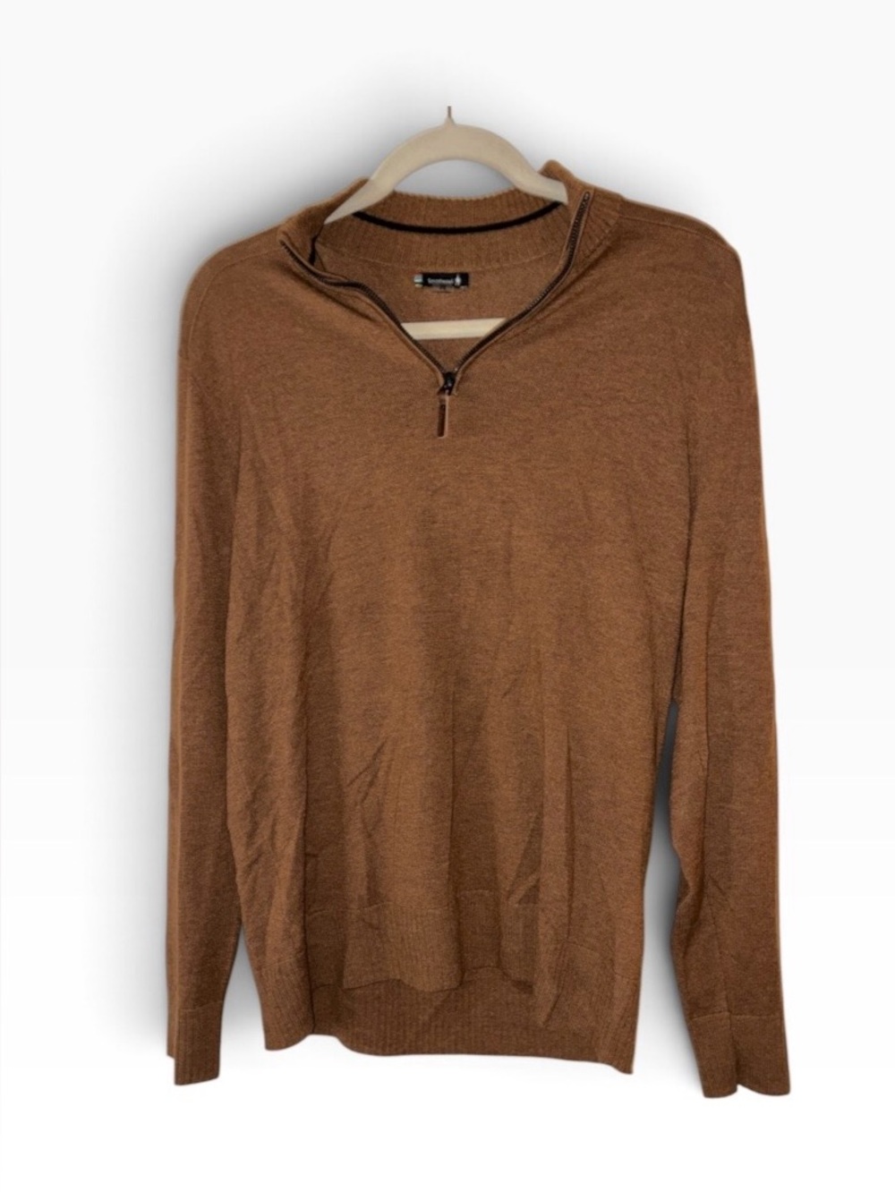 Smartwool Men's Sparwood Half Zip Sweater Fox Brown Heather Color Sz M